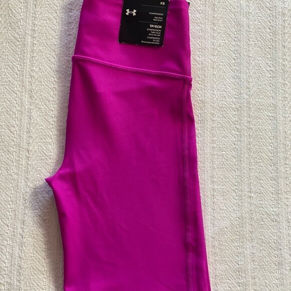 Under Armour Women’s XSmall HeatGear® Bike Shorts Meteor Pink - Picture 3 of 7